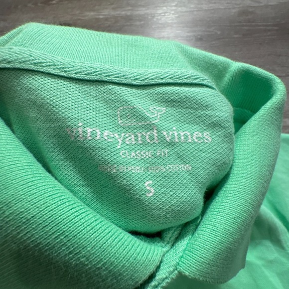 Vineyard Vines Polo Shirt Mens Small Green Whale Logo 100% Cotton Pique Classic - Picture 3 of 8